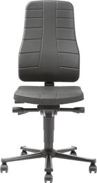 Bimos Arbeitsstuhl 9643-2571 All-In-One 2 Sitzhöhe 450-600 mm mit Rollen, Kst. schwarz