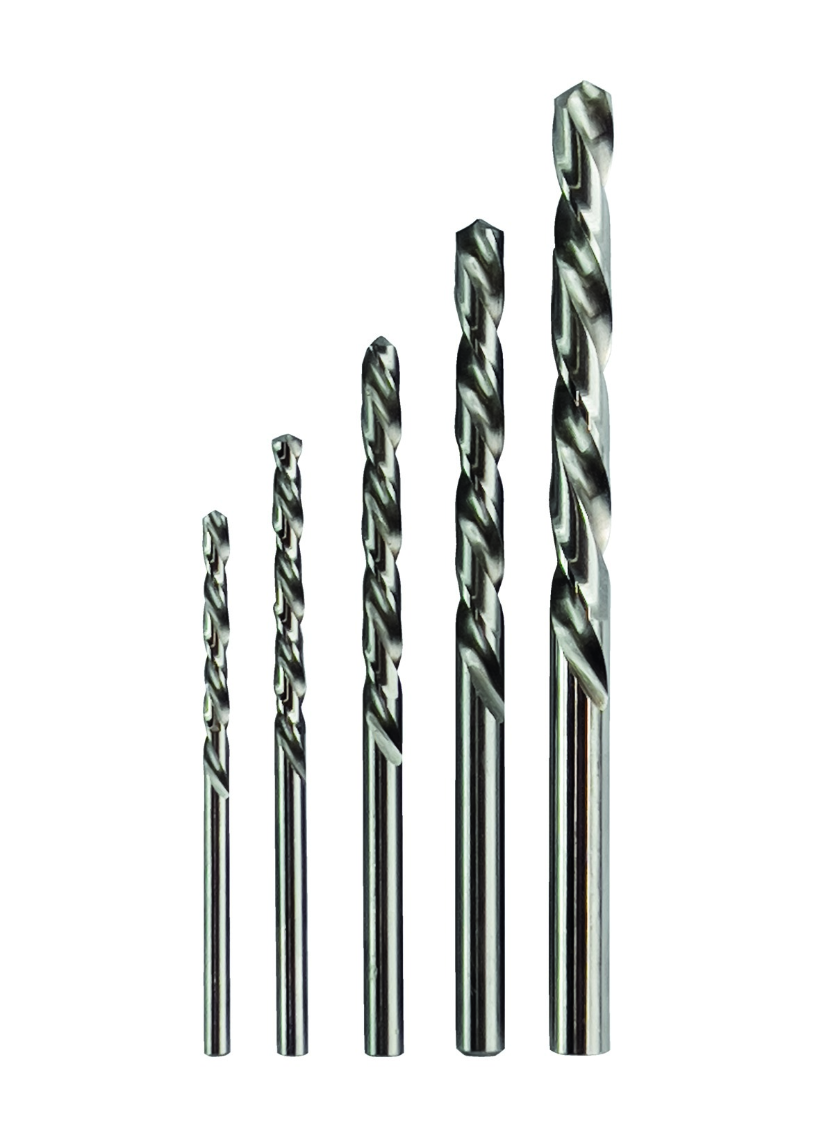 Set DIN338 HSS-G 5-tlg. linksschneidend 3 - 3,5 - 4,5 - 5,5 - 7 mm in Kunststoffpack