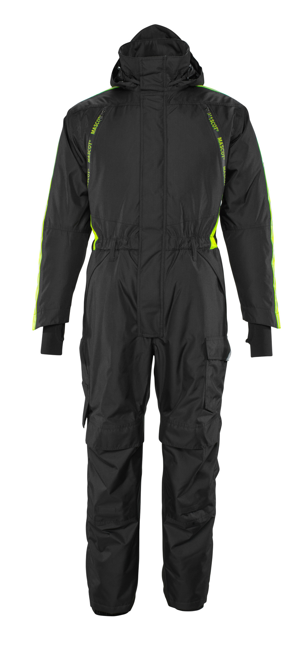 Overall mit Knietaschen,geringes Gewicht Winterkombination Größe 2XL, schwarz/hi-vis gelb