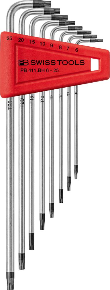 Winkelschraubendreher- Satz im Kunststoffhalter 8-teilig T6-T25 Bohrung PB Swiss Tools
