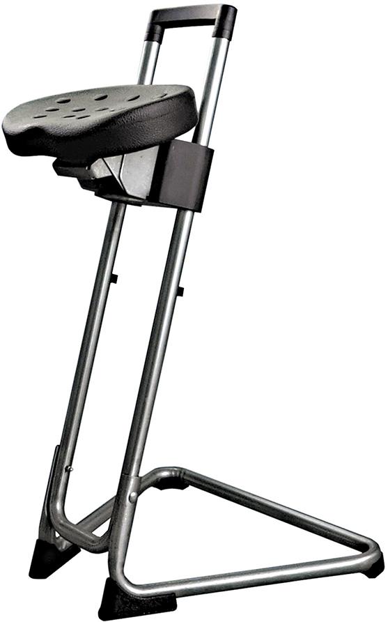 ESD Stehhilfe Edelstahl PU-Sitz schw. bis 110 kg Sitzhöhenverstellung von 600-850 ESD Stehhilfe Edelstahl PU-Sitz schw. bis 110 kg Sitzhöhenverstellung von 600-850