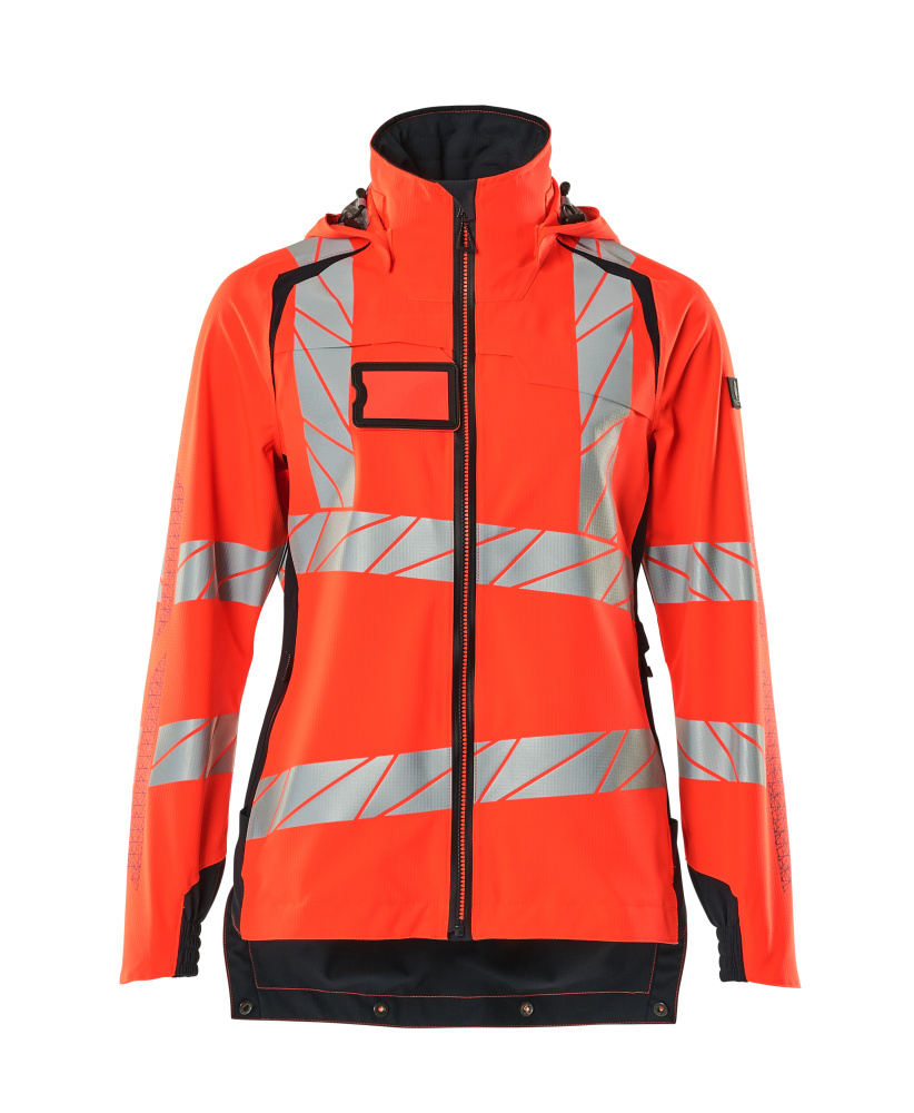 Hard Shell Jacke, Damen, leichtem Futter Jacke Größe 2XL, Hi-vis rot/schwarzblau