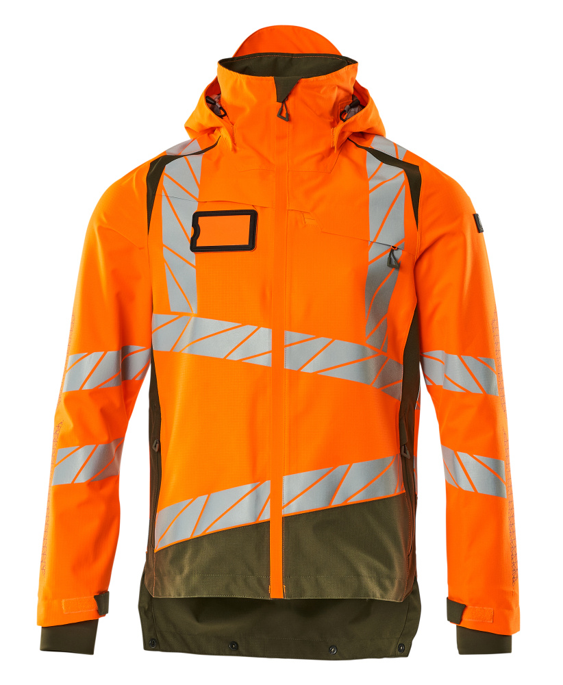 Hard Shell Jacke mit leichtem Futter Jacke Größe 2XL, hi-vis orange/moosgrün