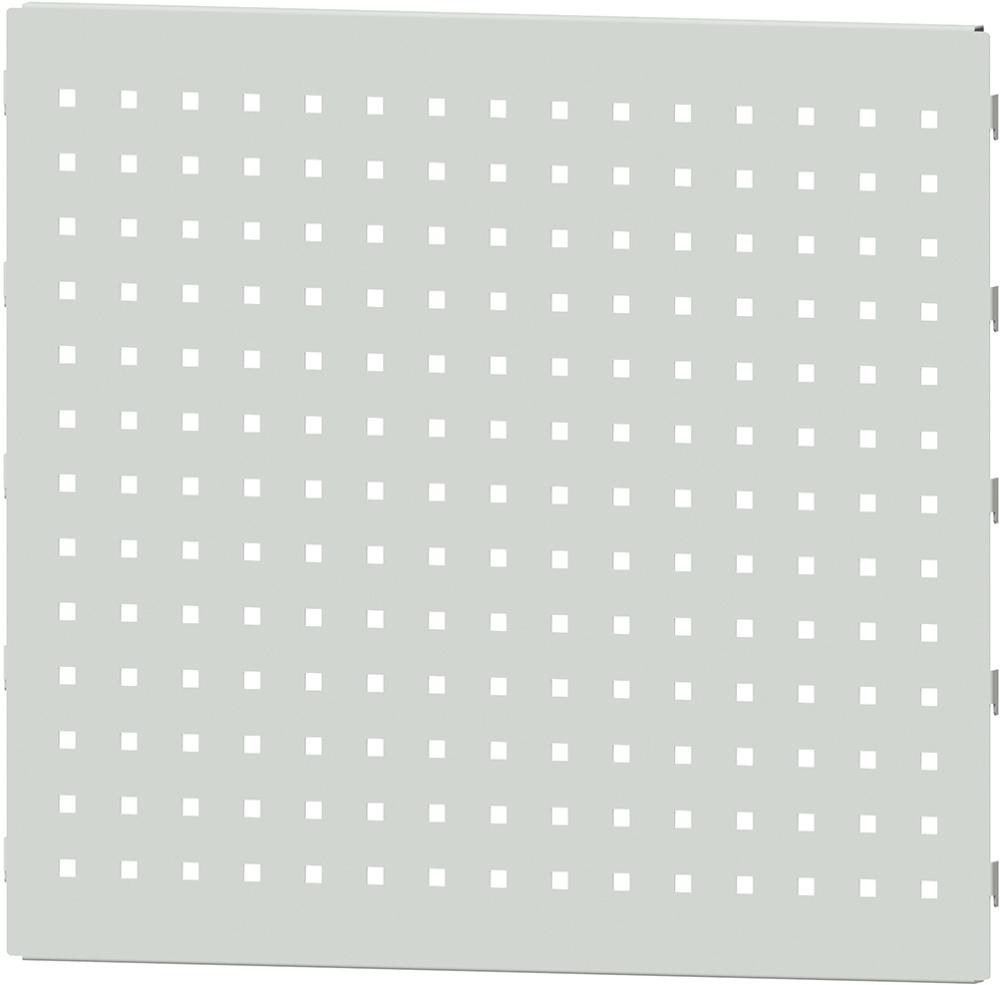 Lochblechwand B612xH566mm RAL 7035 für Vertikalauszug