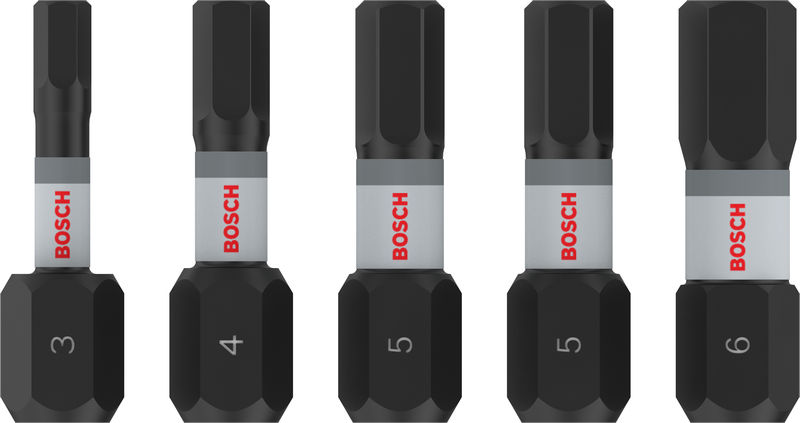 PRO H Impact Bit Set, H3, H4, 2 x H5, H6, 25 mm, 5-tlg.