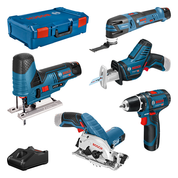 Combo Kit 5 tool kit 12V: GSR, GST,  GOP, GKS, GSA, 3x GBA 3.0Ah, GAL, XL-BOXX