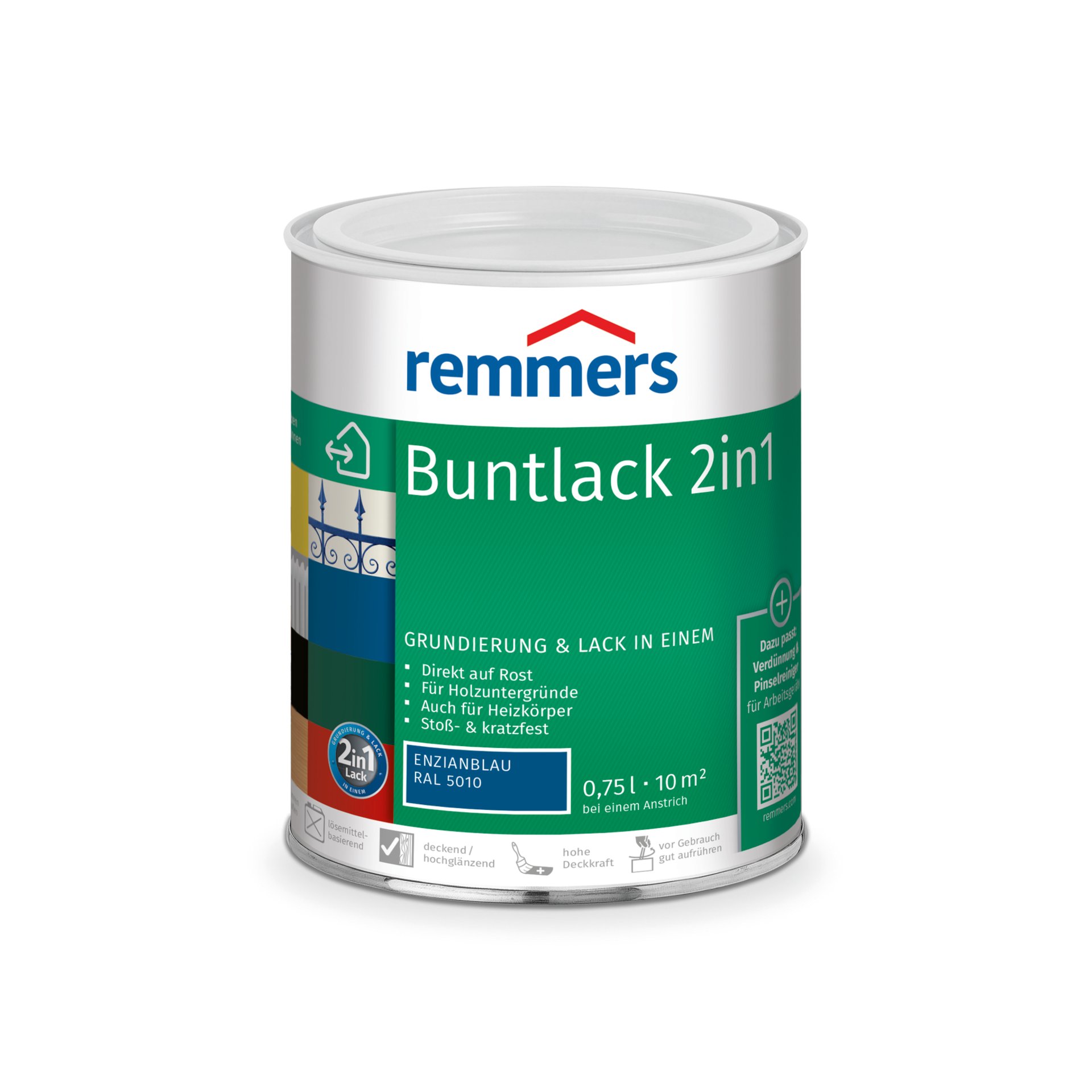 Buntlack 2in1 enzianblau (RAL 5010) 0,75 l