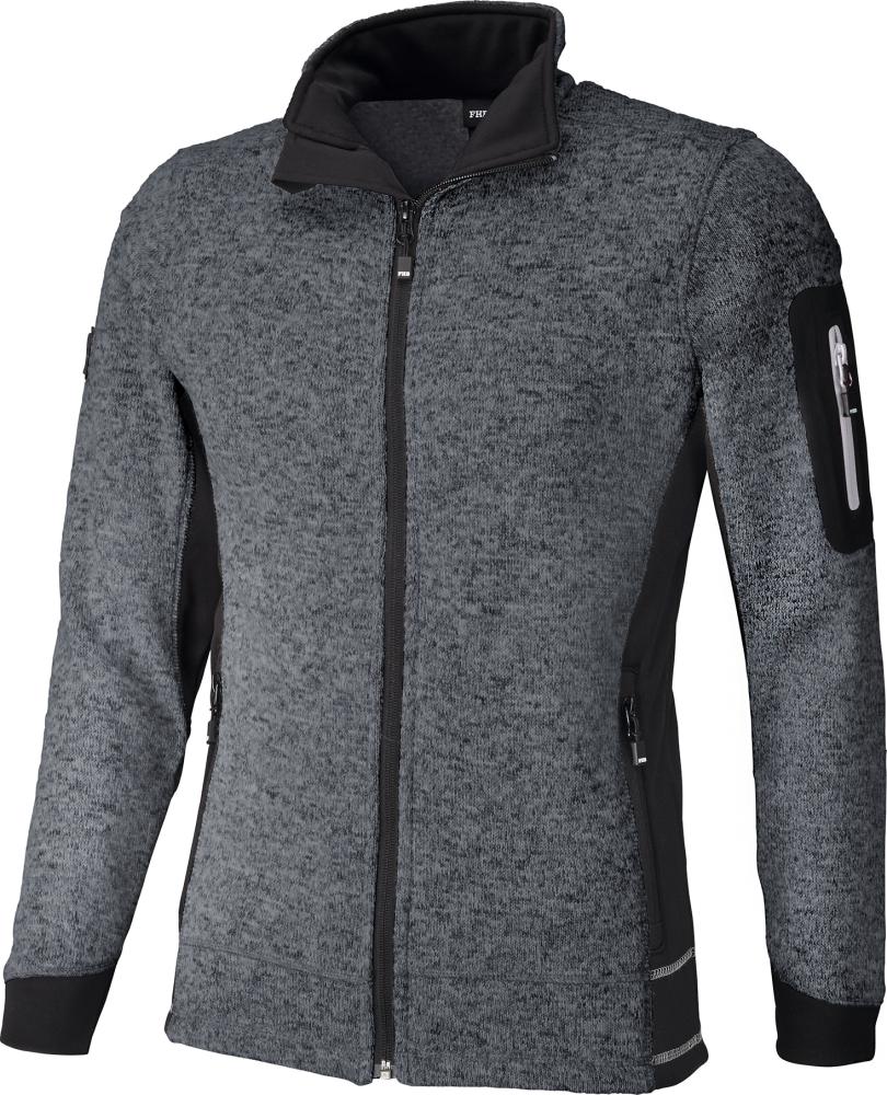 Strick-Fleece-Jacke Christoph, anthrazit- schwarz, Gr.2XL
