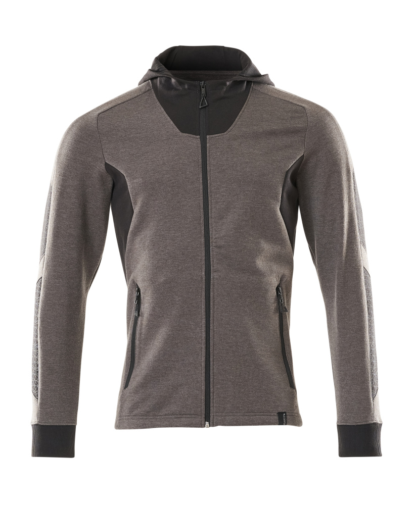 Sweatshirt mit Kapuze, moderne Passform Sweatshirt mit Reißverschluss Größe 2XLONE, dunkelanthrazit/schwarz