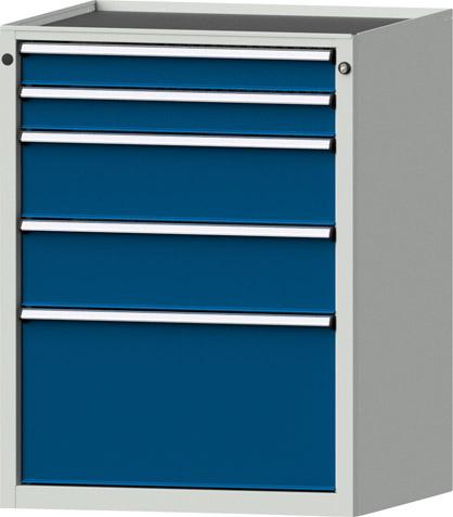 Schubladenschrank 3009 600x600mm, 5 SL,7035/5010