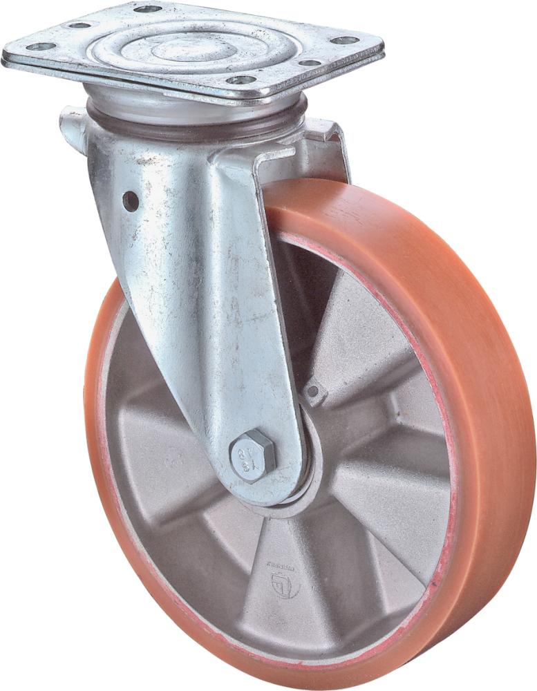 Lenkrolle 100mm N100.B90 Platte,Polyure Guss,KL N100.B90.102 BS ROLLEN
