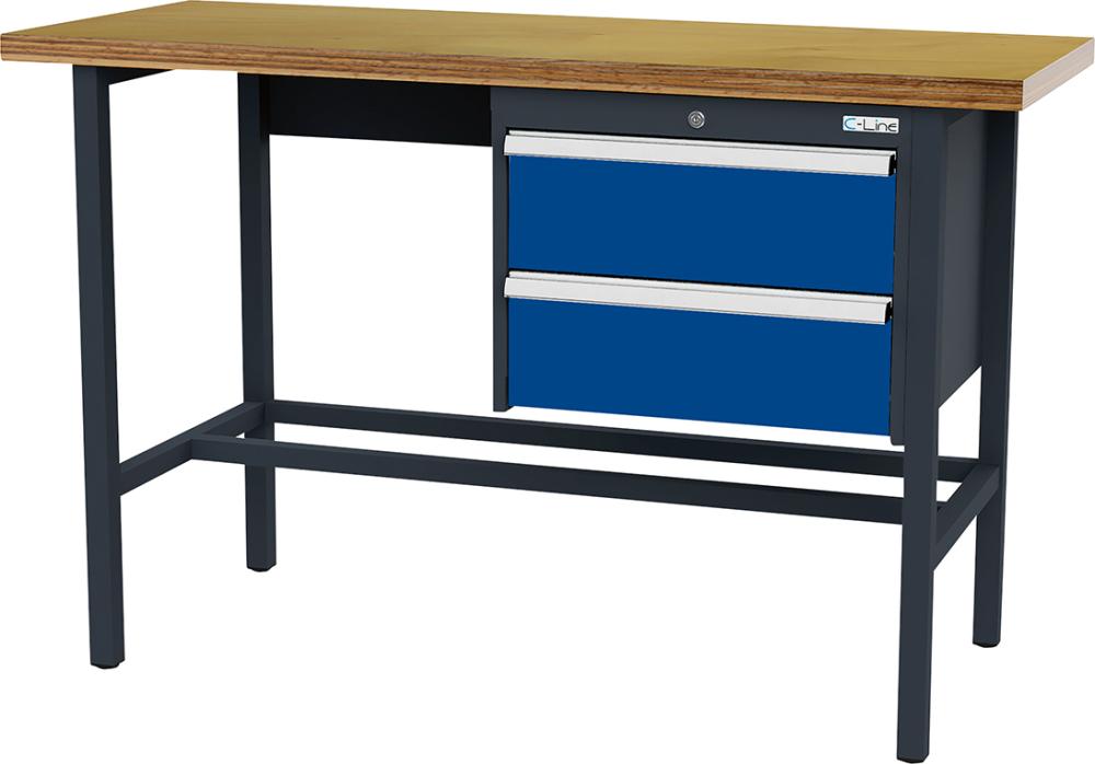 Arbeitstisch B1500mm 2 Schbl. 7016/5010 Forum
