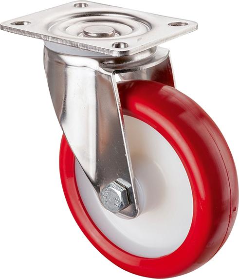 BS ROLLEN Lenkrolle H100.B26.127 ohne Feststeller Rad ø125mm 180kg edelstahl