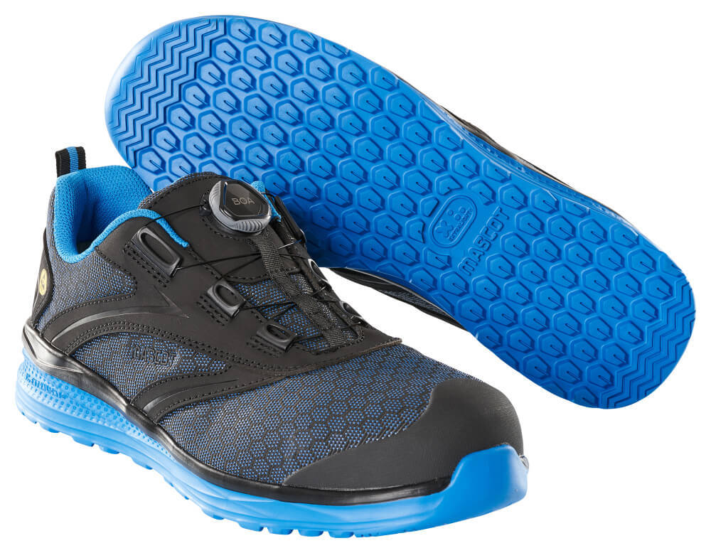 Sicherheitshalbschuh S1P mit BOA® Sicherheitshalbschuh S1P Sicherheitsschuhe Größe 1036, schwarz/kornblau