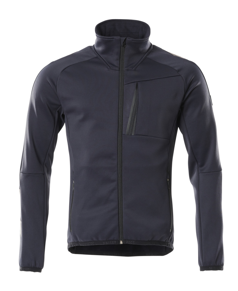 Fleecepullover mit Reißverschluss Microfleecejacke Größe 2XL, schwarzblau