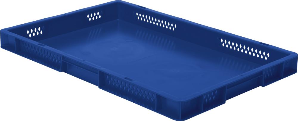 Transport-Stapelkasten B600xT400xH50 mm blau, geschlossen ohne Griffloch