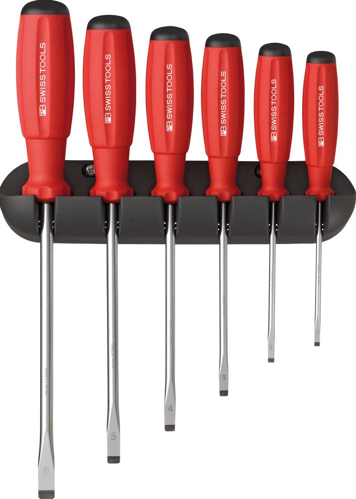 Schraubendreher-Satz 6-teilig Schlitz im Wandhalter SwissGrip PB Swiss Tools