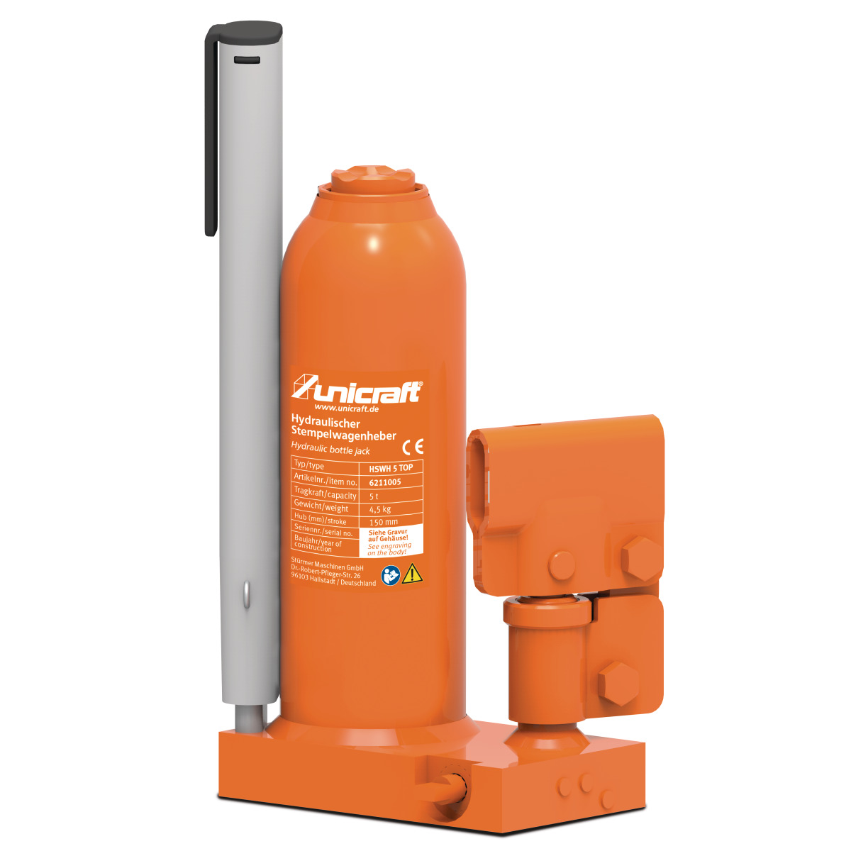 Hydraulischer Stempelwagenheber Unicraft HSWH 5 TOP