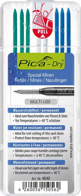 Minen-Set für Tieflochmarker Pica-Dry weiß, grün, blau Pica Minen-Set für Tieflochmarker Pica-Dry weiß, grün, blau Pica