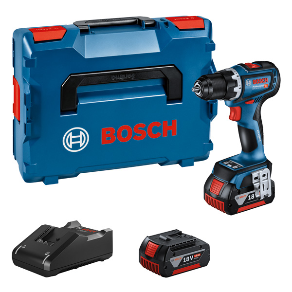 Akku-Bohrschrauber GSR 18V-90 C, 2 Akku GBA 18V 5.0Ah, Ladg. u. L-BOXX