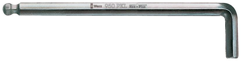 Winkelschraubendreher vernickelt mit Kugelkopf 1,5mm Wera