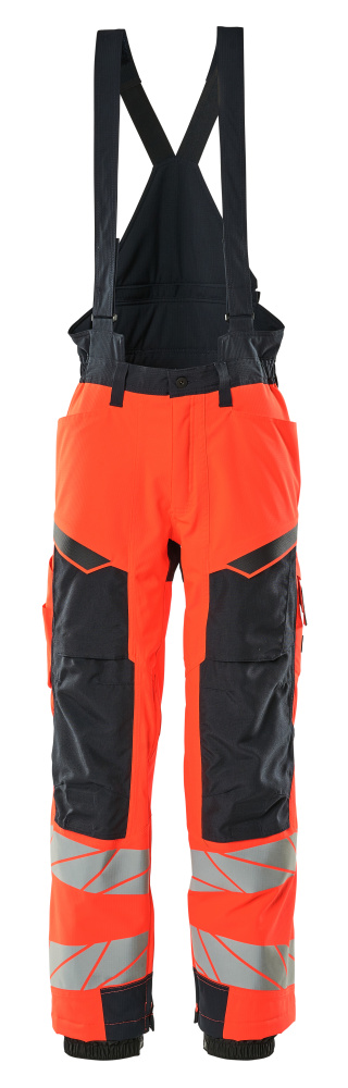 Winterhose mit Knietaschen, CLIMASCOT® Winterhose Größe 2XL, Hi-vis rot/schwarzblau