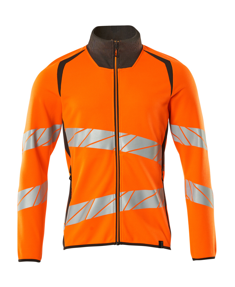 Sweatshirt mit Reißverschluss,modern Fit Sweatshirt mit Reißverschluss Größe 2XL, hi-vis orange/dunkelanthrazit