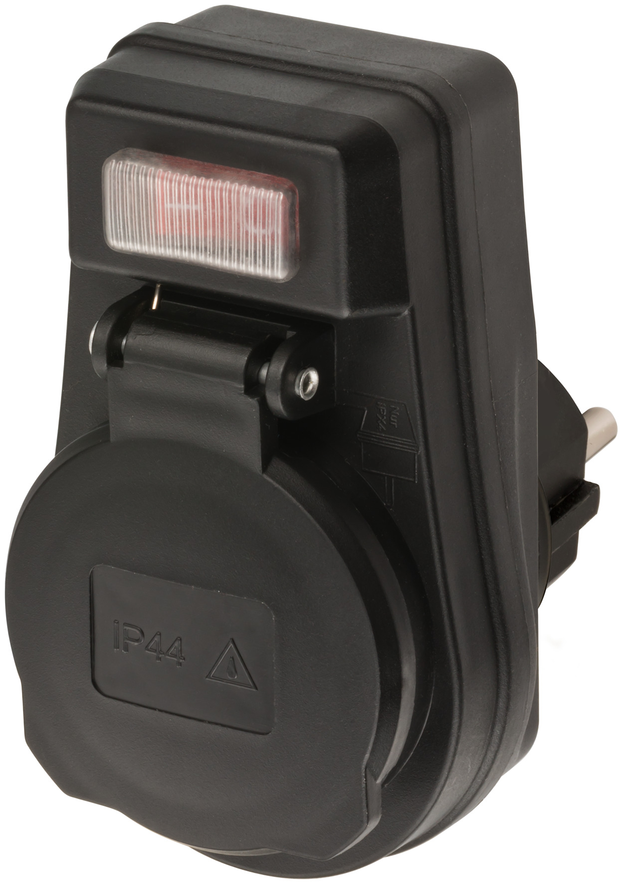 Steckdosenadapter EDS 10 IP44 mit Ein/Aus Schalter für den Außenbereich im Polybag