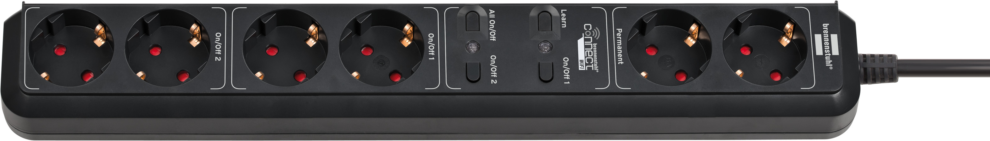 brennenstuhl®Connect Eco-Line WiFi Steckdosenleiste 1,5m H05VV-F3G1,5 schwarz