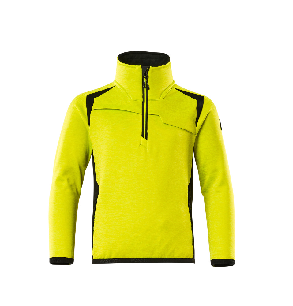 Fleecepullover für Kinder,Reißverschluss Jacke für Kinder Größe 104, hi-vis gelb/schwarz