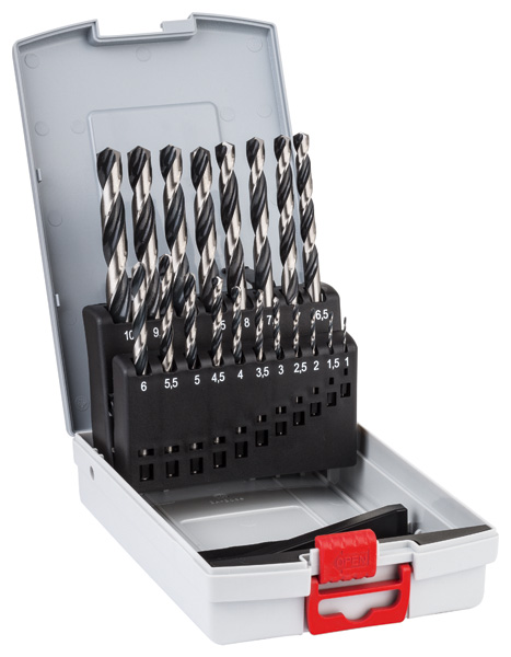 HSS-Spiralbohrer-Set PointTeQ, 19-tlg., ProBox, 1–10 mm