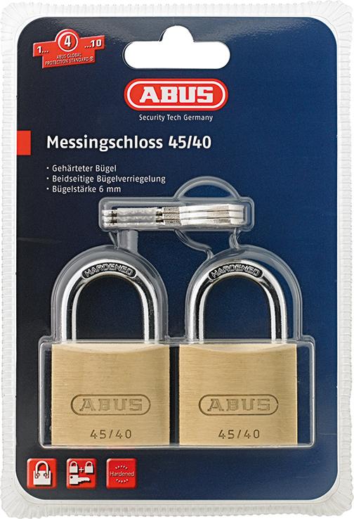 Vorhangschloss Messing Twins SB ABUS