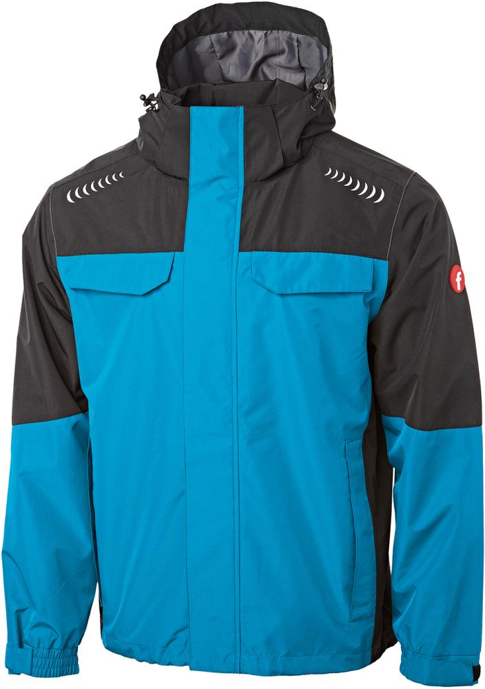 Regenjacke Plus türkis/schwarz Gr. 2XL Fortis Elements