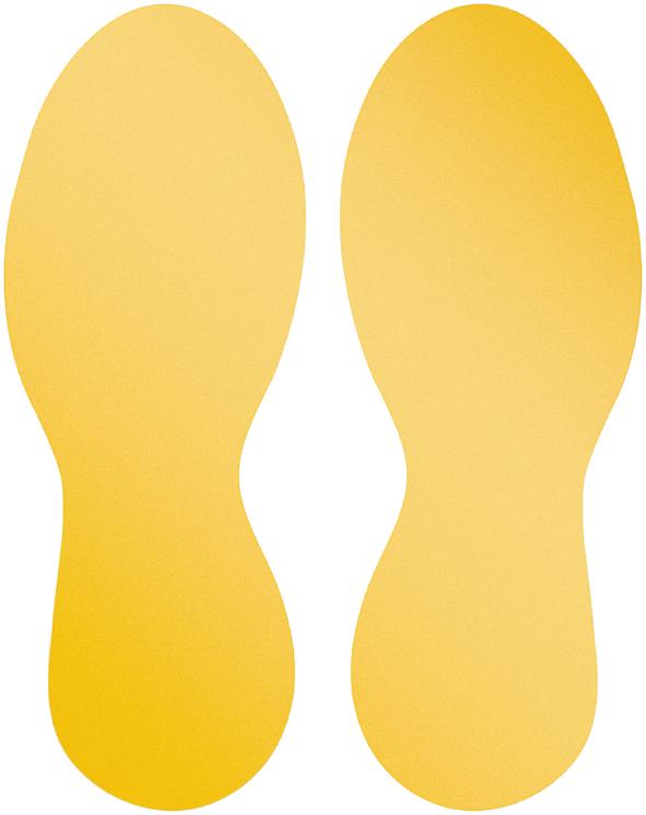 Bodenmarkierung "Fuß" ablösbar, 10 Stück (5 Paar) 90x240x0,2