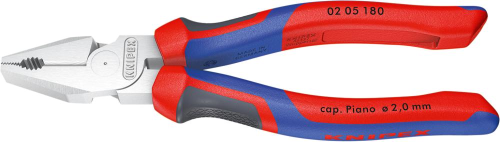 Kraft-Kombinationszange verchromt mit Mehrkomponenten-Griffen 180mm KNIPEX