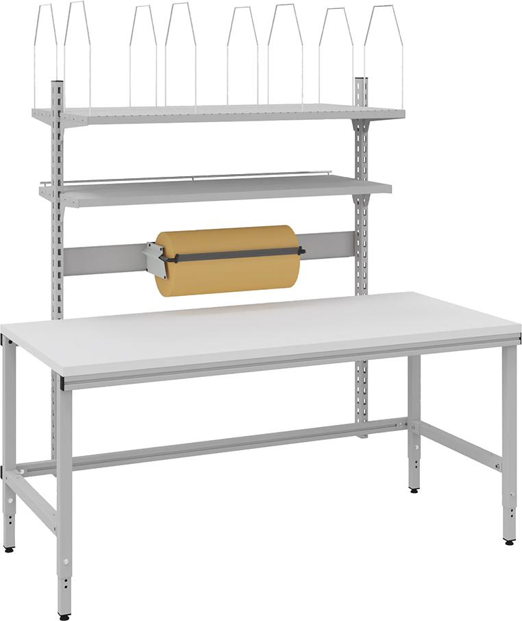 Verpackungstisch OK-V2 B1685xT800xH718-1018 mm manuell verstellbar Tischplatte Melamin