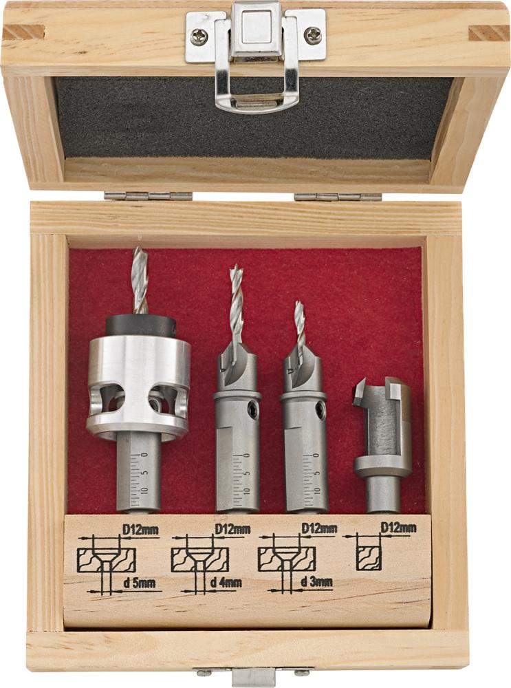 Terrassendielenbohrer Set5-tlg. FORTIS 3,4,5 mm + Zubehör