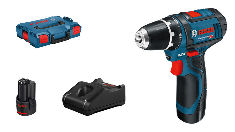 Akku-Bohrschrauber GSR 12V-15,  2 x Akku GBA 12V 2.0Ah, L-BOXX