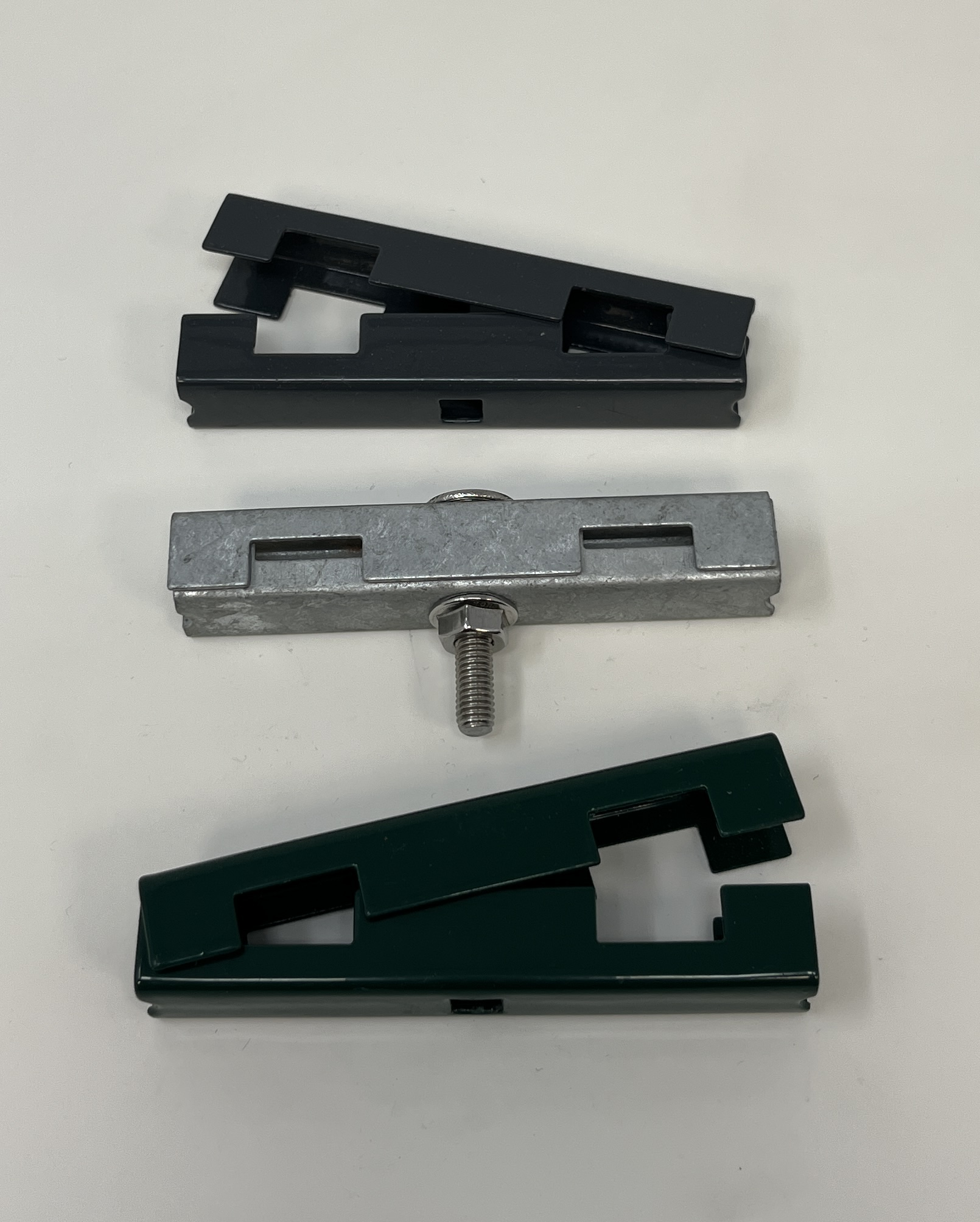 Doppelstabmattenverbinder anthrazit (1 Paar=2 U-Teile + Schraube)