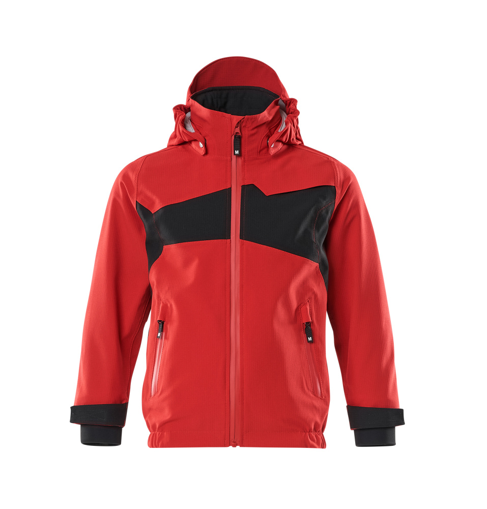 Hard Shell Jacke,Kinder,geringes Gewicht Jacke für Kinder Größe 104, verkehrsrot/schwarz