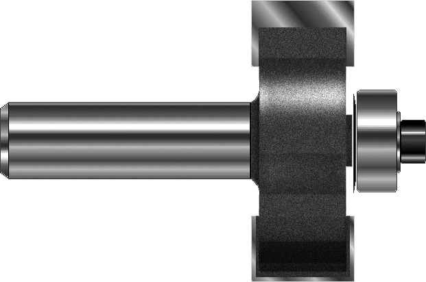 Falzfräser mit Kugellager D 31,7  mm, L 44,5 mm, L2 12,7 mm