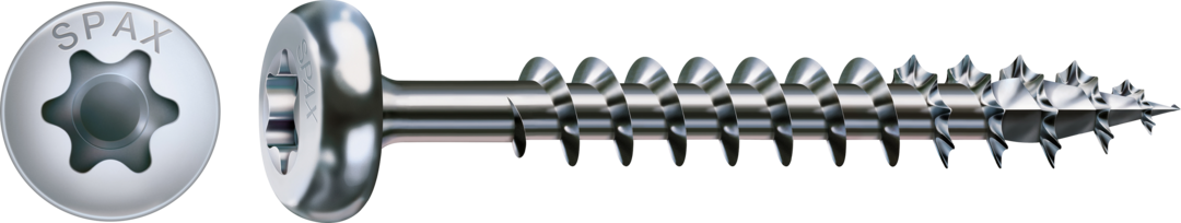ABC Spax T-STAR plus Schraube blau verz. Halbrundkopf, I-Stern  5,0 x 90 mit 4CUT-Spitze, Vollgewinde