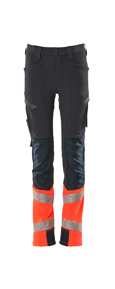 Hose für Kinder, ULTIMATE STRETCH Hose für Kinder Größe 104, schwarzblau/hi-vis rot