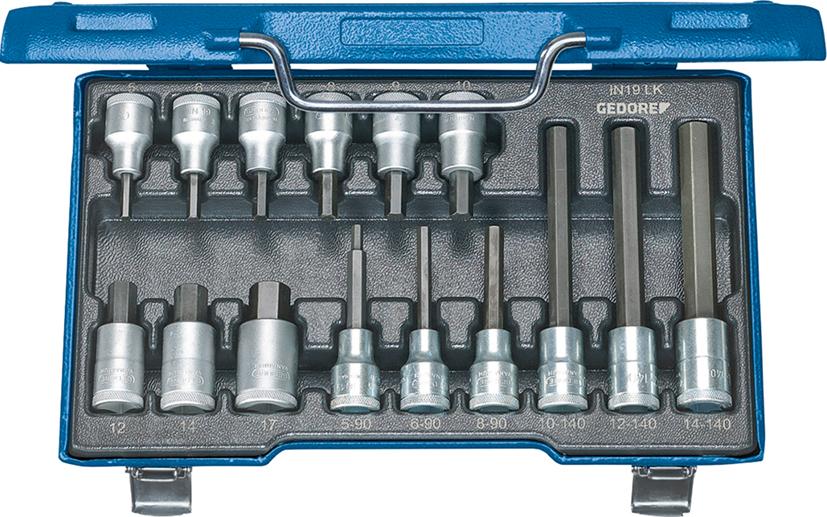 Schraubendrehereinsatz- Satz 1/2" Innensechskant 5-17mm 15-teilig Gedore
