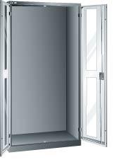 Flügeltürenschrank B1000xT580xH1950mm RAL 5012,Sichtfenstertür Leergehäuse