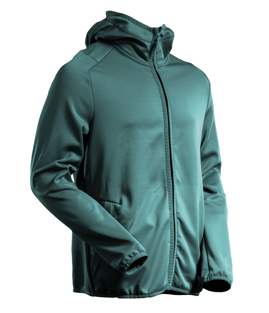 Fleecepullover, Kapuze, Reißverschluss Microfleecejacke Größe 2XL, waldgrün