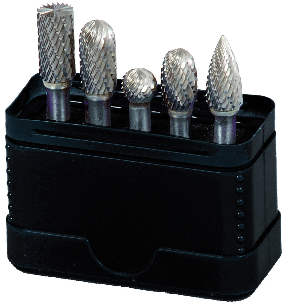 Frässtifte HM, 5tlg in Kunststoffpack Form B, C, D, E, G  Kopfdurchmesser 9.6 mm