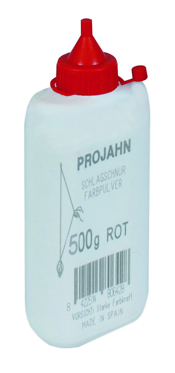 Farbpulverflasche 500g rot fuer Schlagschnurroller