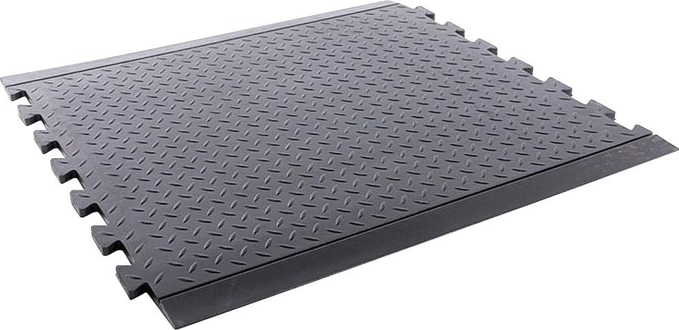 Arbeitsplatzmatte Puzzle SBR, schwarz, Endstück, 13mm, 710x780mm
