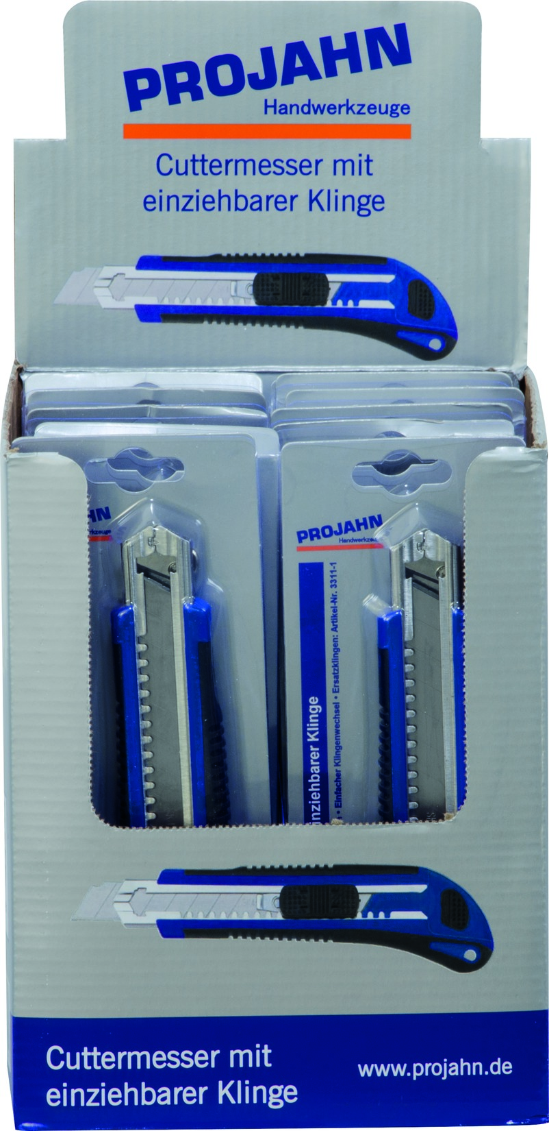 Display mit 12x Cuttermesser mit 18mm einziehbarer Klinge